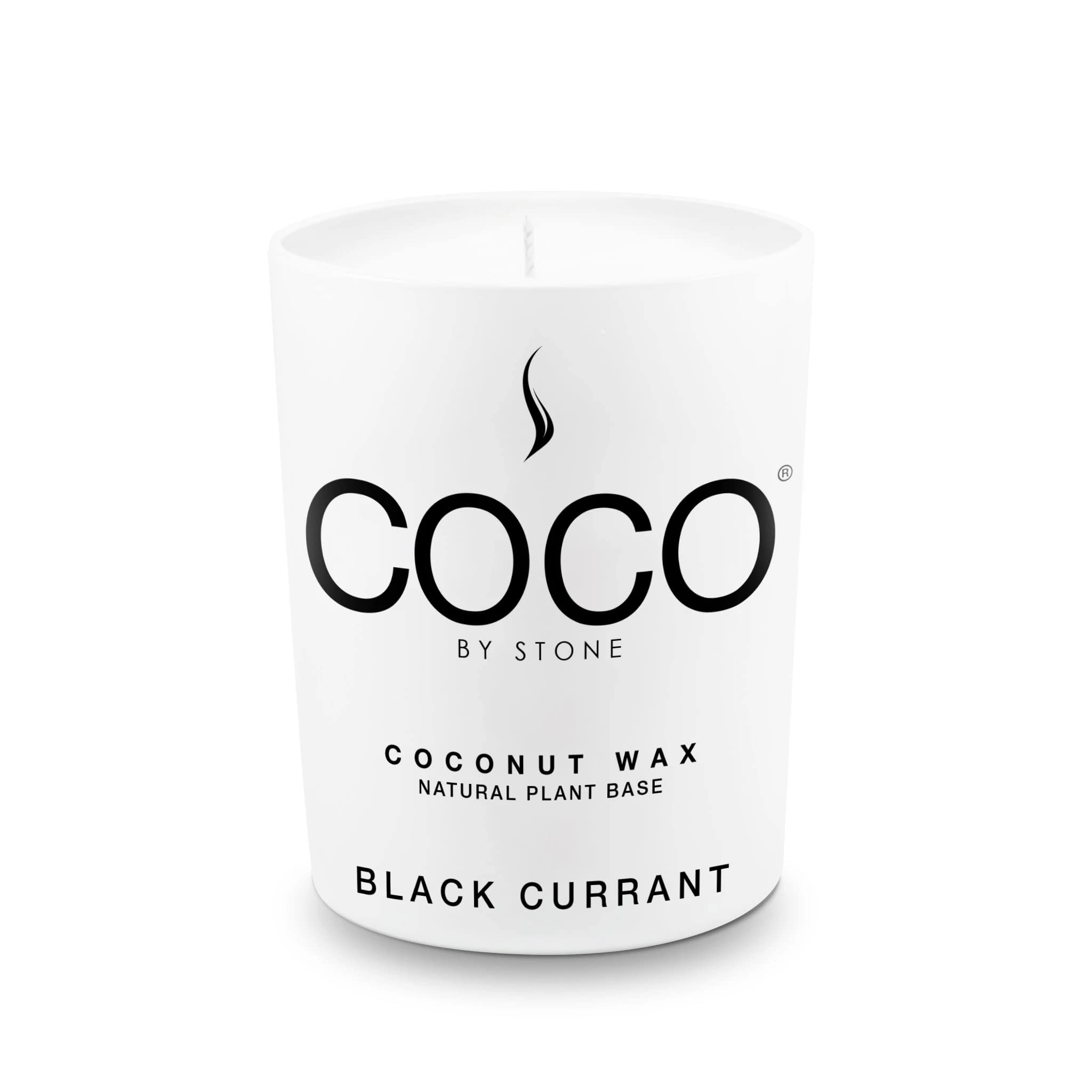 COCO by Stone 6.5oz Candle, Coconut Apricot Wax Candle for Home (Black Currant) Home Fragrance Products, 1 Wick Candle, Enhance Indoor Aroma, Vegan & Cruelty-Free, Clean Burning and Hand Poured Candle