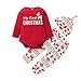 3-teiliges Set Weihnachten Kleinkind Baby Jungen Mädchen Bekleidungssets Outfits Christmas Santa Clause Weihnachtskostüm Langarm T-Shirt Pullover Sweatshirt + Hose Lang + Hut Kleid (Rot, 6-9 Months)