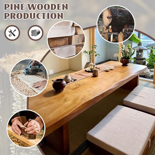 Modern Tatami Coffee Table,Large Size Japanese Floor Low Table,Multifunctional Rectangular Wooden Tea Table,for Living Room,Dining Room,Tea,Tatami(140x60x35cm)