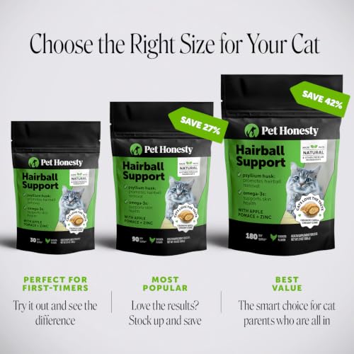Image of Cat Hairball Remedy Treats - Dual Texture Crunchy Creamy Hairball Treatment for Cats, Furball Relief Control Supplement with Fiber, Fish Oil for Indoor Cats Skin Coat Digestion (30-Day Supply)