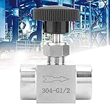 Straight Needle Valve Stainless Steel BSPP Female Thread for Transmission Of Water, Gas, Oil, Fuel And Other Media(1/2") - Image 4