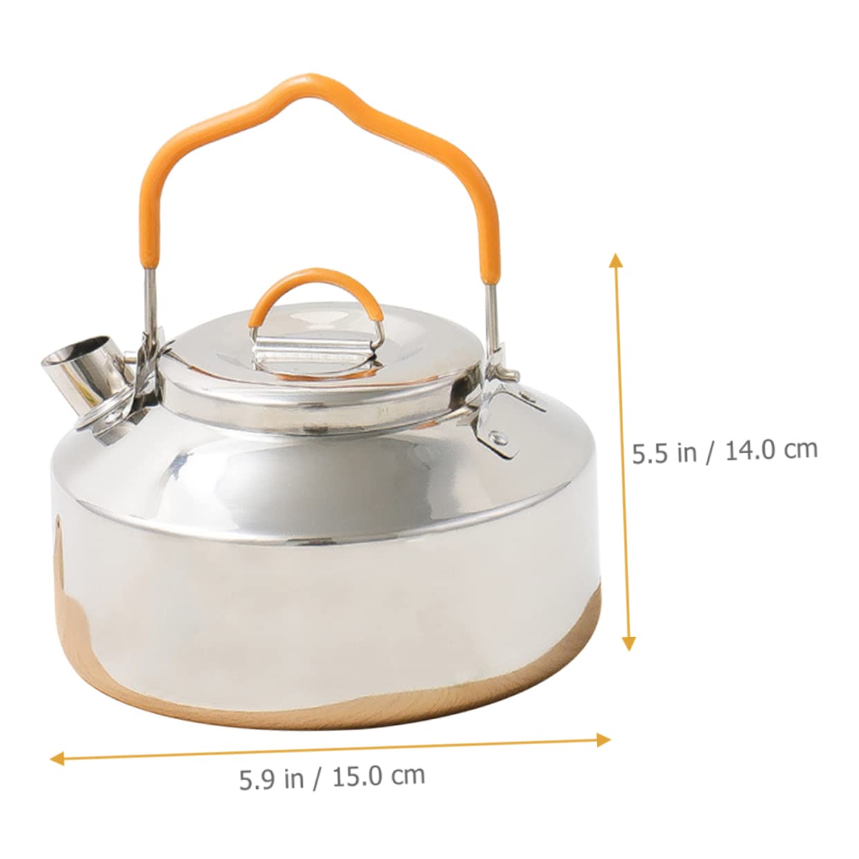 Yardwe Stainless Steel Tea Kettle for Stove Lightweight Outdoor Camping Pot with Elegant Design for Brewing Tea Boiling Water Portable Cookware for Hiking