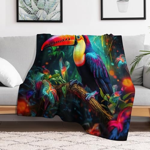 Couverture polaire toucans légère et thermorégulatrice pour lit douillet - 3