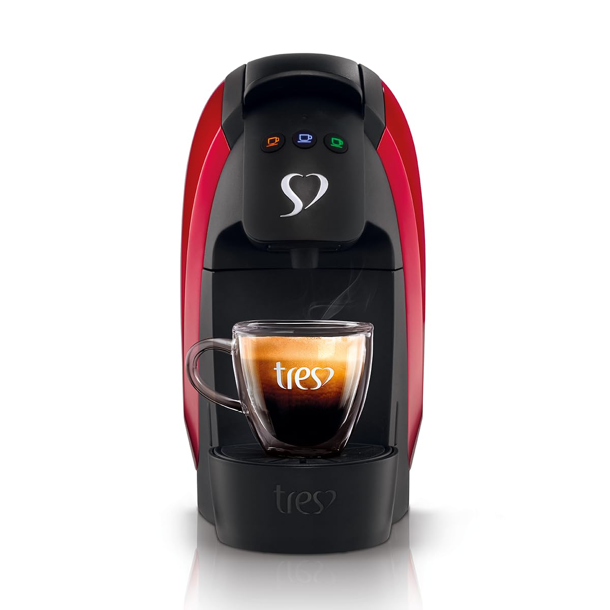 3 Corações TRES Cafeteira Espresso e Multibebidas Luna Vermelha - 110v