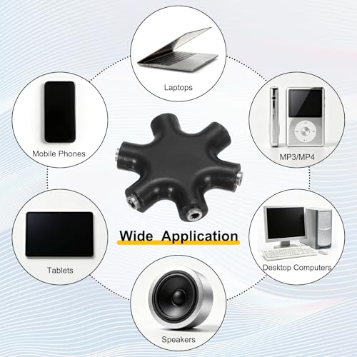 Adaptador divisor de conector de audio para conectar cinco auriculares 6