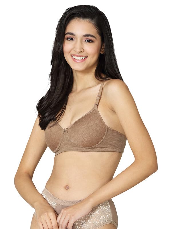 Image of VSTAR Jade Women's Soft Foam Padded Wire-Free Seamless Medium Coverage Bra | Convertible & Adjustable Straps | Polycotton Comfort | Breathable & Soft | Pack of 1