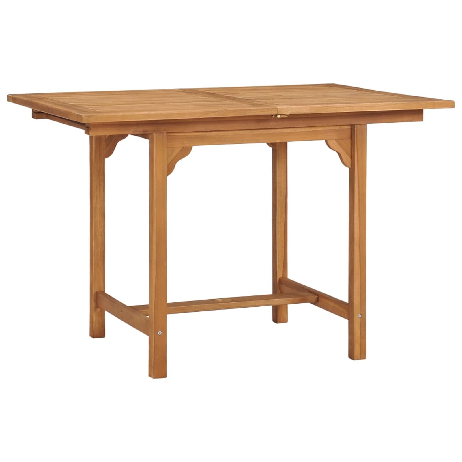 Homgoday Mesa de jardín Extensible Madera Maciza Teca (110-160) x80x75cm Mesa Jardin Exterior Madera Mesa Auxiliar Mesa Comedor