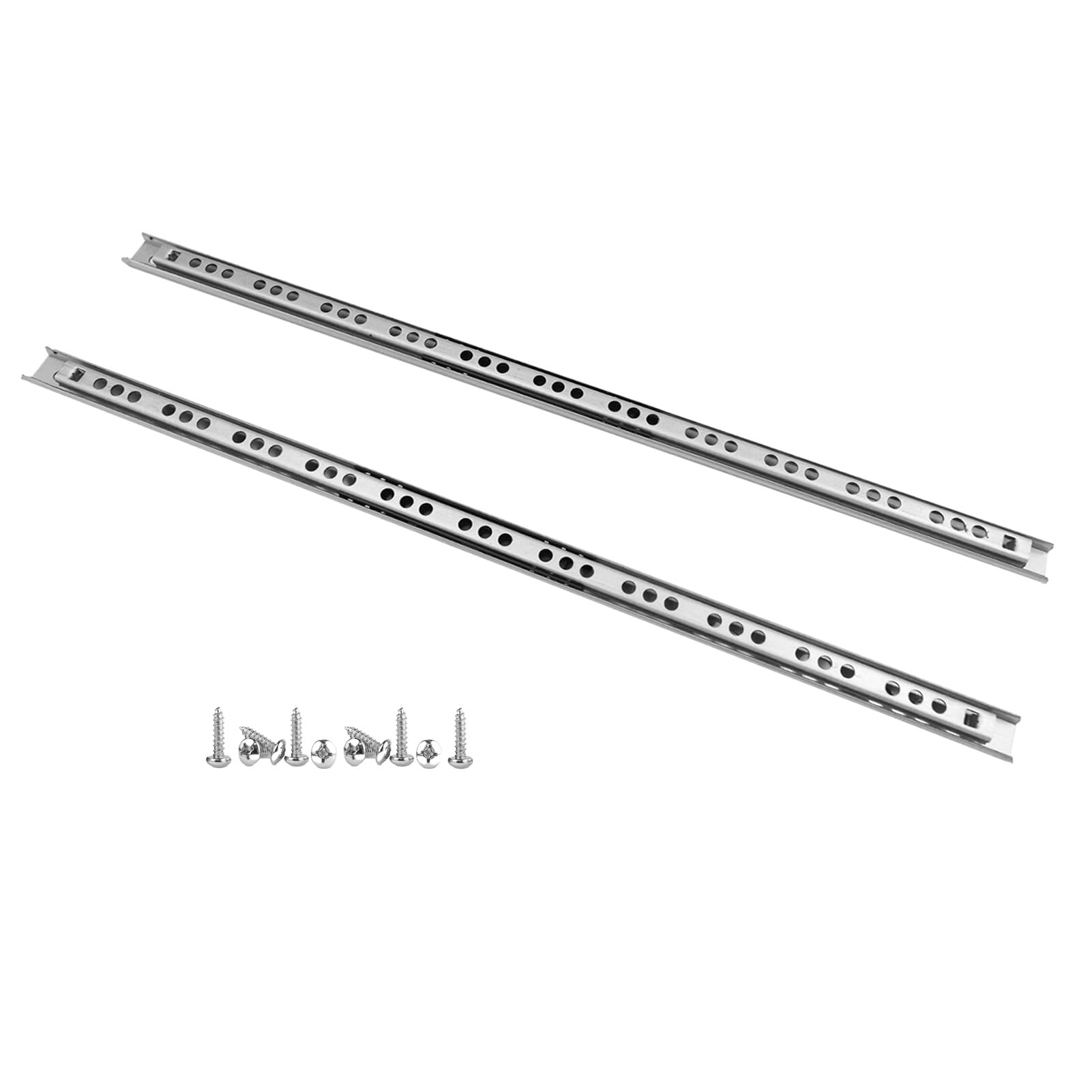 Schubladenschienen 400mm x 17mm Nut, 1 Paar Teilauszug Kugelauszug, Schubladenauszug Schubladenauszüge Schubladenführungen Schienen für Schubladen Schubladen Schienensystem belastbar bis 10 kg