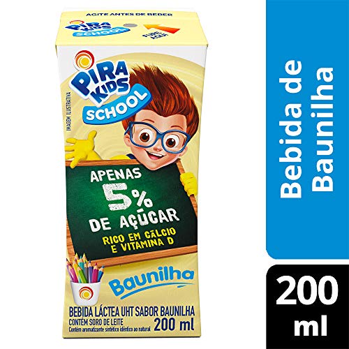 Bebida Láctea Sabor Baunilha Pirakids School 200ml