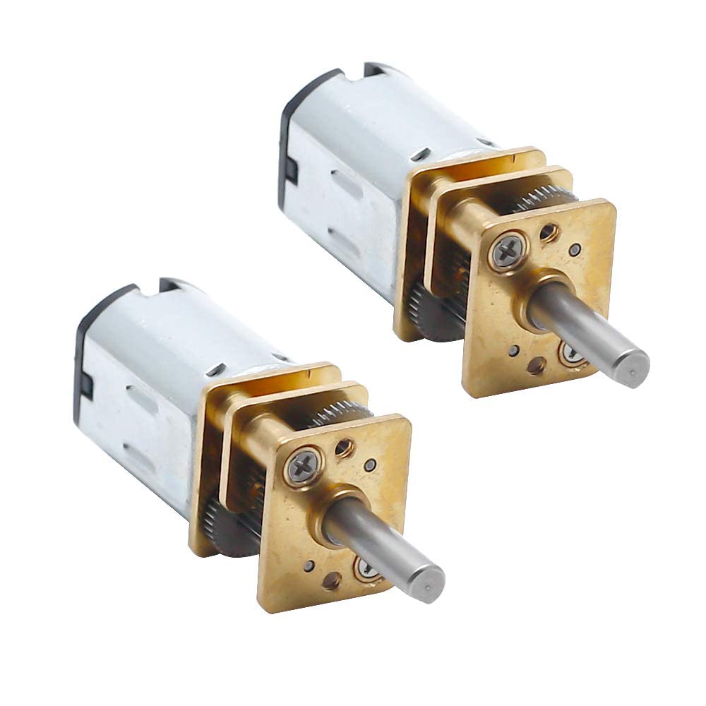 Augiimor 2PCS DC 6V 600RPM Speed Reduction Motor N20 3mm Shaft Mini Metal Gearwheel Gear Motor with Full Metal Gearbox Micro Motor