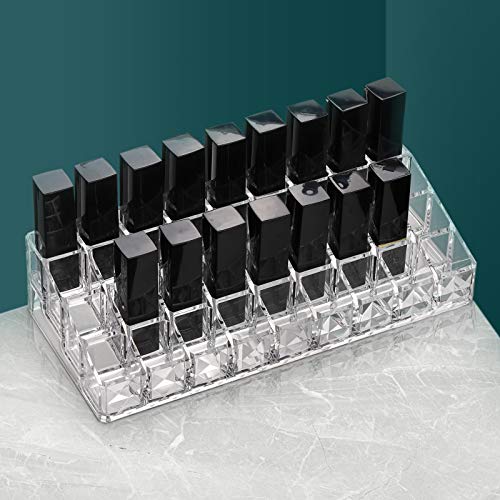 Acrylic Lipstick Organizer Clear Multi-Level Lip Gloss Holder Display Case 36 Slots Storage
