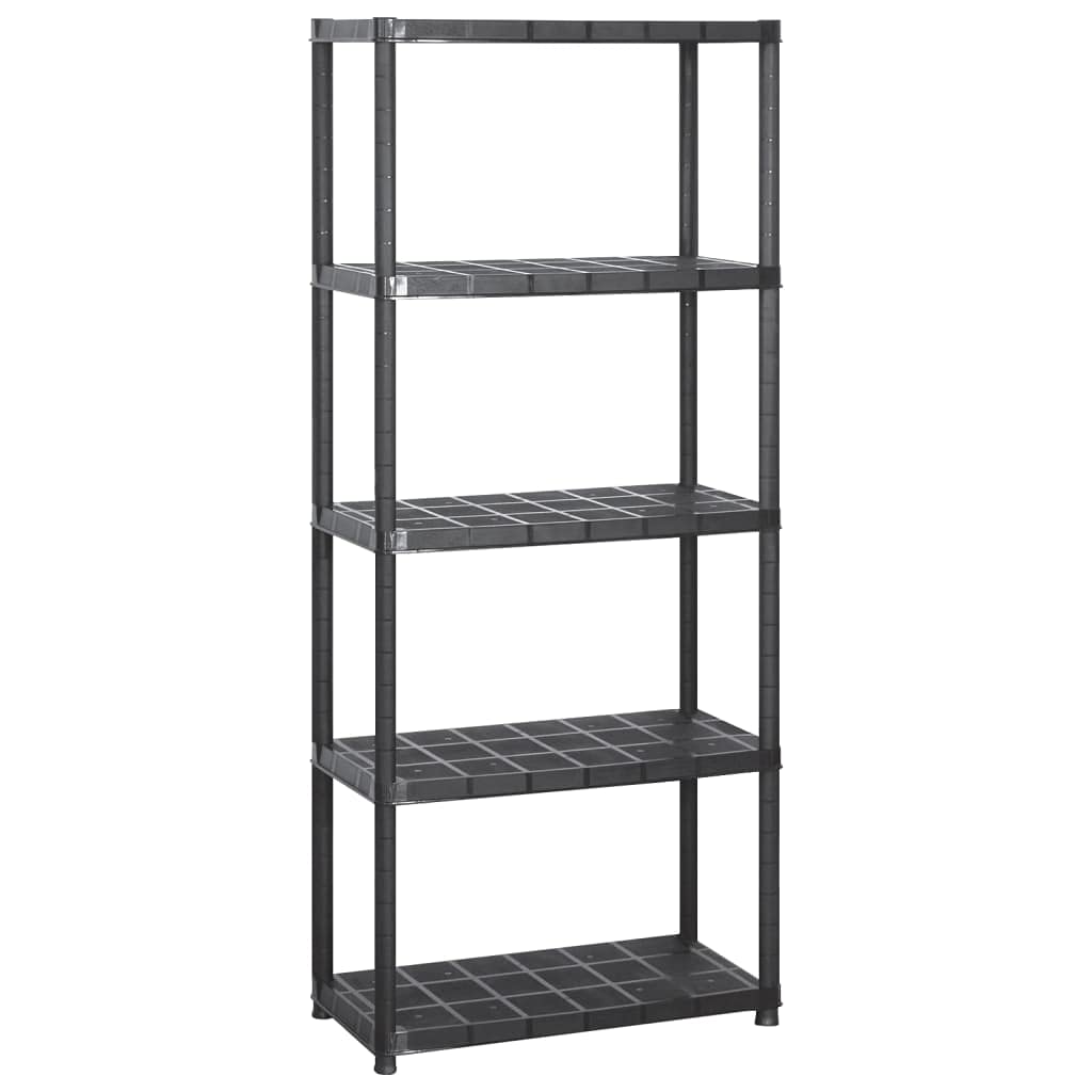 Générique Étagère de Rangement à 5 Niveaux Noir 142x38x170 cm Plastique,Entreprise & Industrie,Stockage Industriel,Étagères industrielles,Noir,9.2 KG,3059852