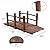 5 ft Garden Bridge, Classic Wooden Arch with Safety Rails Stained Finished Footbridge, Decorative Pond Landscaping, Backyard, Creek or Farm,Brown