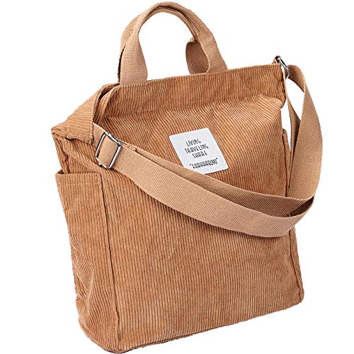 Large Tote Bag for Woman, WantGor Women's Crossbody Shoulder Handbags Big Capacity Shopping Bag (Brown)