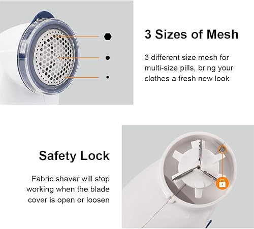 Miniatura 4 de windson Removedor de pelusa para afeitadora de tela, afeitadora de ropa con 5 alturas ajustables, desfuzzer para suéter y pelusas para ropa, muebles