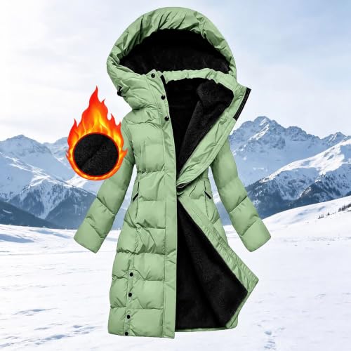 Quilted Jackets for Women Sherpa Lined Long Puffer Jacket with Hood Winter - image 3