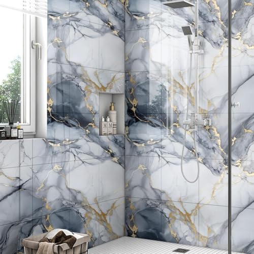 Image of OCEANSKY 3D Wallpaper PE Foam self Adhesive Brick Design Wall Stickers /DIY Wallpaper for Home Hotel Living Room Bedroom Cafe Deco (12, Dark Grey)