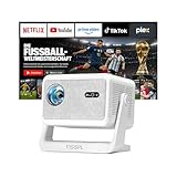 Smart Mini Beamer 4k [Offiziell Lizenzierter APP ] VISSPL 3000ANSI 4K Heimkino & Outdoor Beamer, Autofokus/Trapezkorrektur, WiFi6 Bluetooth Full HD 1080P Video Projektor für Handy/PC