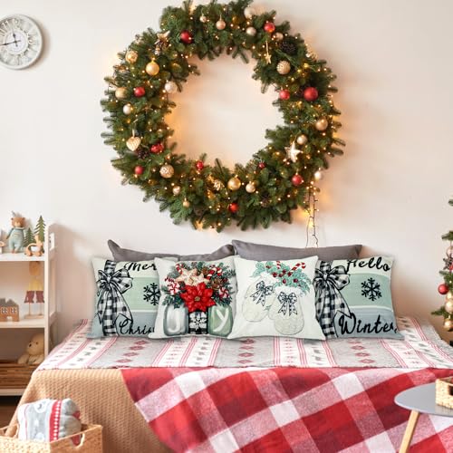 4pcschristmaspillowcovers18x18inchxmaswinterpillowcushioncasesforchristmasholidayhomedecorationsthrowoutdoorseasonalpillowcoversforcouchsofafarmhouse  Urban Country Home Decor 4pcs christmas pillow covers 18 x 18 inch xmas winter pillow cushion cases for christmas holiday home decorations throw outdoor seasonal pillow covers for couch sofa farmhouse  urban country home decor