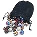 Assorted Polyhedral Dice Set with Black Drawstring Bag, 5 Complete Dice Sets of D4 D6 D8 D10 D% D12 D20 Great for Dungeons and Dragons DND RPG MTG Games