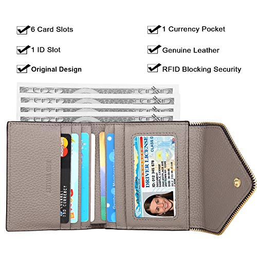 Image of Lavemi Ultra Thin Small Compact Leather Womens Girls Wallets RFID Blocking Credit Card Holder for Women, 2- Envelope Blue /Gray, One Size