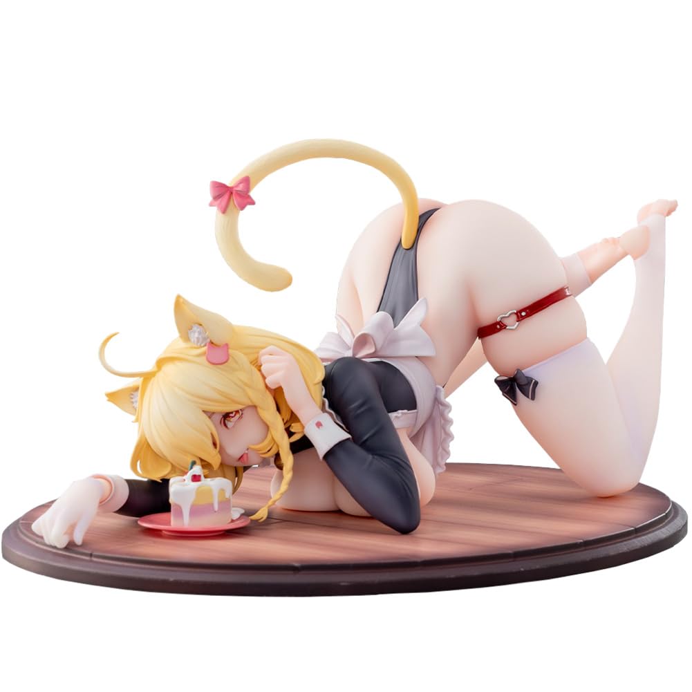 Tongyundacheng Maid Nya Statue Anime Hime Maokeke Figure Collectible PVC Girl Action Figure Desktop Display Car Ornament, 26cm