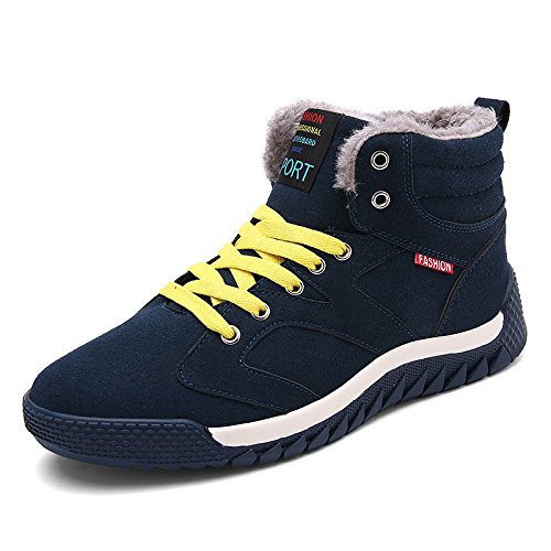 CAIWEI Mens Snow Boots Waterproof Fur Lined Winter Boots Non-Slip