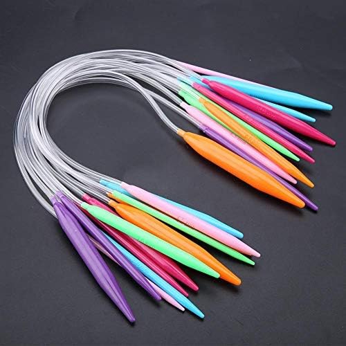 12pcs Circular Needles, Multicolor Plastic Knitting Needles, 40cm Circular Tube Sweater Knitting Needles Set 12 Sizes: 3.5mm - 12mm