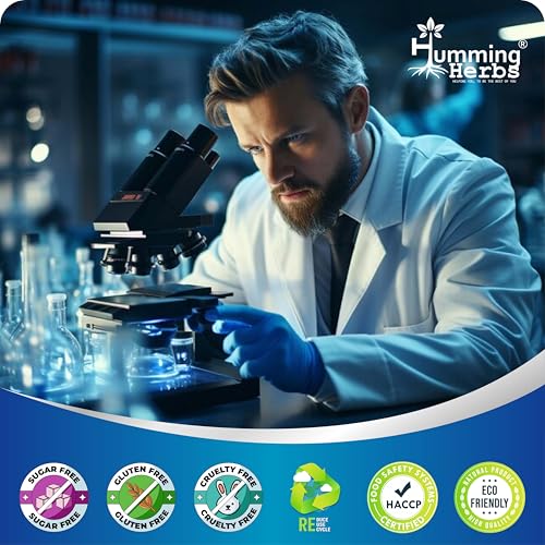 Image of Humming Herbs Calcium Alpha-Ketoglutarate (Ca-AKG) 500 mg - 100 mg Elemental Calcium - 90 Vegetarian Capsules - Non-GMO - Supports Cellular Health and Bone Nutrition