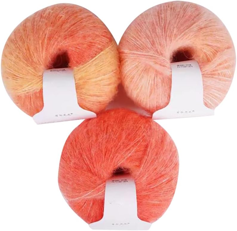 3 Bundles Roll Soft Angora Mohair Yarn Wool Knitting Yarn