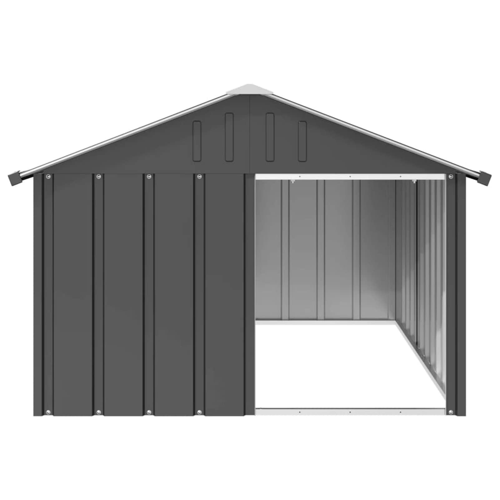 Homgoday Casa Perros Acero galvanizado Gris Antracita 116,5x153x81,5 cm Casetas para Perros Producto para Mascotas y Animales