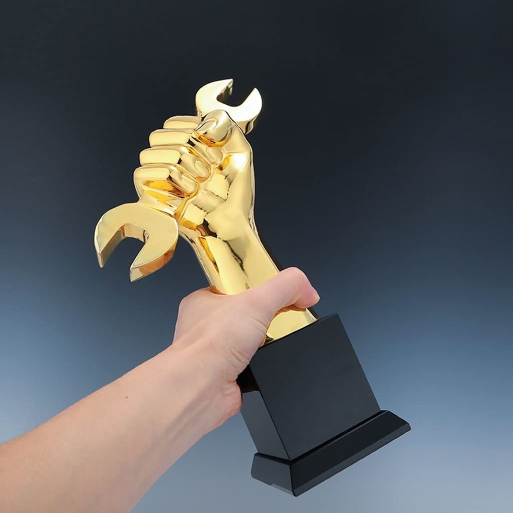 Metallfaustschlüssel Trophäe Technisches Rückgrat Award Gedenkwettbewerb Award Requisiten Freier Satz Und Schriftzug
