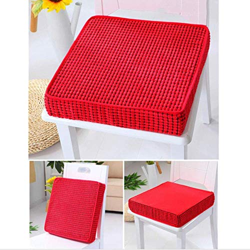 Coussin de siège en daim moelleux, Coussin de siège épais Coussins de chaise Coussin de voiture Coussin de sol Tatami Tapis de chaise de salle à manger Dossier Tapis de yoga Premium rouge éponge 50x5 Cover