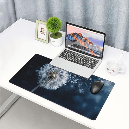 Image of Starry Sky Dandelion Extended Gaming Mouse Pad, with Stitched Edges Large Mouse Pad Desk Protector, Rubber Base Mousepad Keyboard Mouses Mat for Work Game Office Home- 32 inch X 12 inch Inch,E778