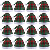 Fovths 16 Pack Christmas Santa Hats with White Cuffs Non-Woven Christmas Party Hats Santa Hat for...
