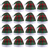 Fovths 16 Pack Christmas Santa Hats with White Cuffs Non-Woven Christmas Party Hats Santa Hat for...