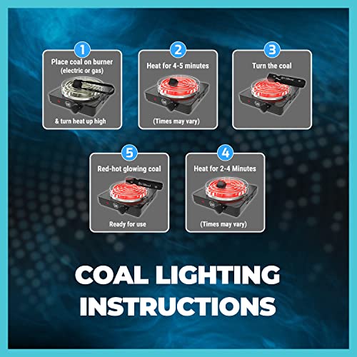 320° Premium Charcoal Coconut Coal (25Mm Cubes) For Bbq 1 Kg - 72 Pieces #TOP2