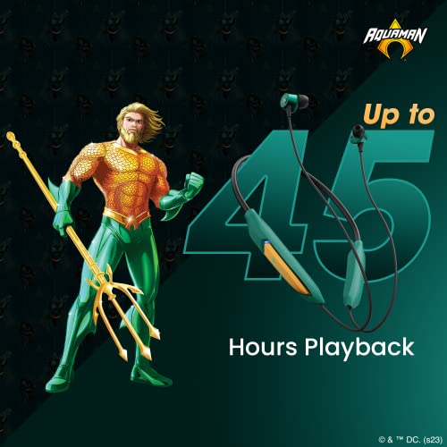 Image of ZEBRONICS DC Aquaman Edition Yoga N3 with 46 Hours Backup, Bluetooth v5.2 Wireless in Ear Neckband, ENC Calling, Gaming Mode (Upto 50ms), Voice Assistant, Dual Pairing, Splash Proof and Type C