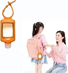 MEMOVAN Travel Plastic Clear Bottles with Silicone Sleeve 6 Pack, Pocket Hand Sanitizer Bottle Refillable Bottle with Keychain Holder, 2oz/60ml Leakproof Empty Squeeze Container Flip Cap, Random Color