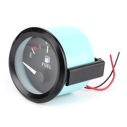 Medidor de nivel de combustible universal de 2.047 in, medidor de nivel de combustible LED digital E-1/2-F con sensor de combustible, carcasa negra,