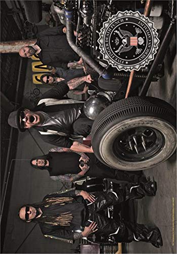 Heart Rock Original 5 Finger Death Punch Band foto, stof, meerkleurig, 110 x 75 x 0,1 cm