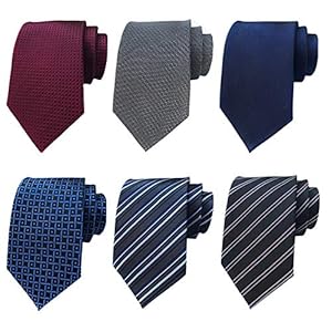 Adulove Men’s Necktie Classic Silk Tie Woven Jacquard Neck Ties 6 PCS