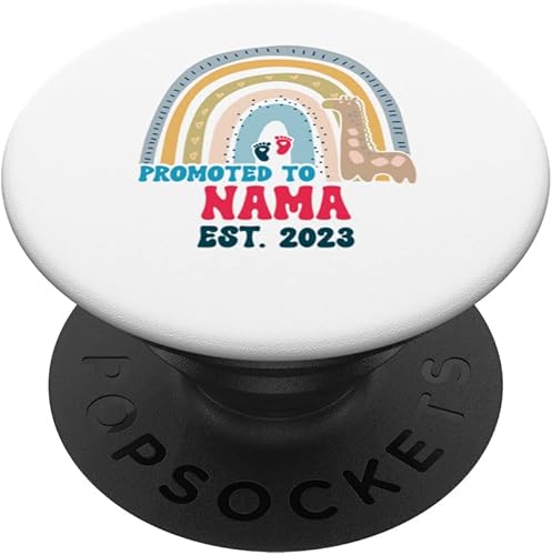 Promoted To Nama Est. 2023 Pregnancy Announcement Boho PopSockets Swappable PopGrip