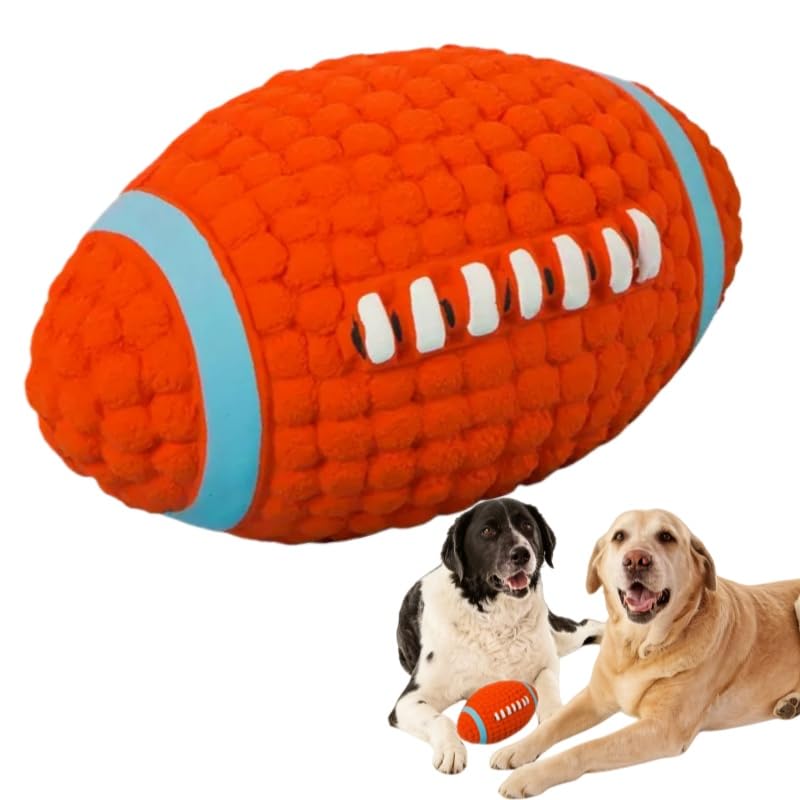 FARDEER Rugby Ball for Throwing Fetch Toys，Interactive Dog Toys Gifts for Dogs-Chew Toys for Large Medium Dogs-5.51 in