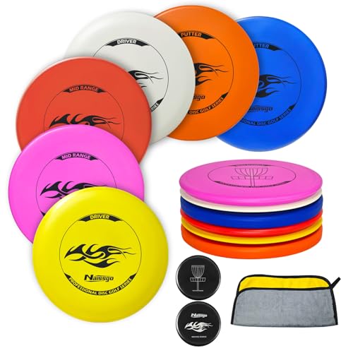 Naissgo Lot de 12 disques de golf portables pour adultes et enfants, pour le sport, les jeux