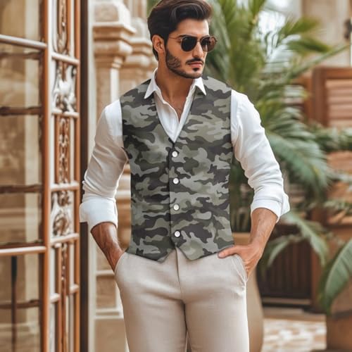 Men's Suit Vest Formal Slim Fit Breasted Suit Vests Dress Business Waistcoat for Tuxedo Wedding Party Size S-4XL2