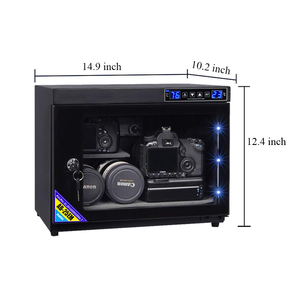 Trockenschrank Kamera digitaler dry cabinet 25L automatische intelligente Touch-Trockenbox Kamera für Kameraobjektiv elektronische Ausrüstung, Briefmarken, Tee, Aufbewahrung