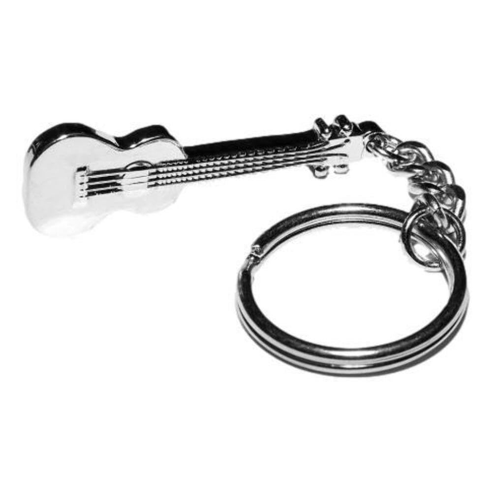 Ukulele polished silver-plated keyring