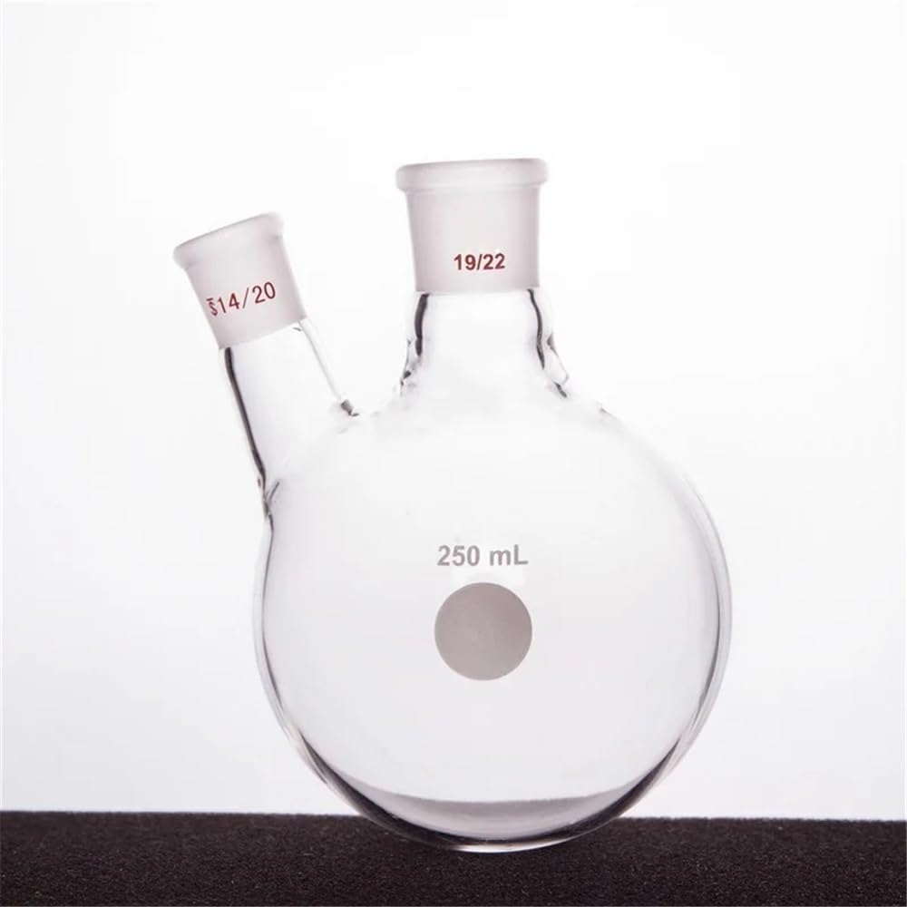Attrezzature e forniture di laboratorio Bottiglia a due colli inclinata a parete spessa, pallone a, forma obliqua, 100 ml, 250, vetro borosilicato F41