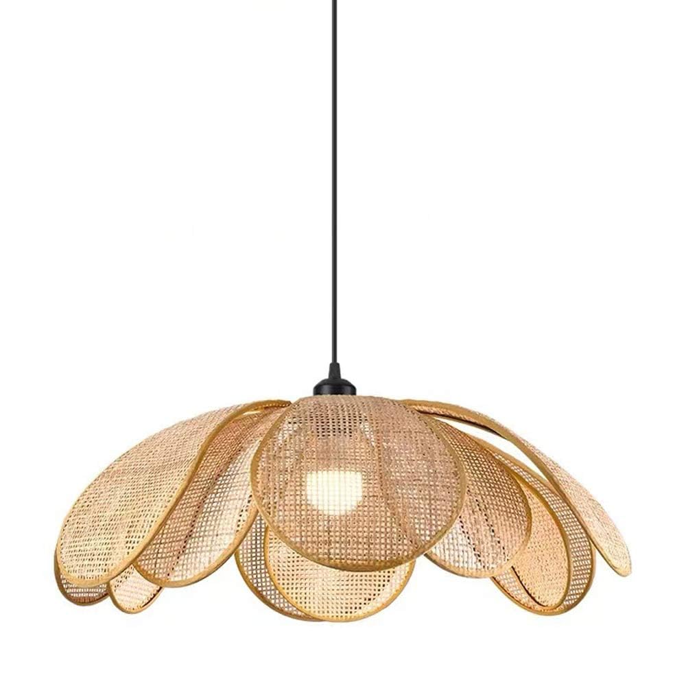 Suspension rustique en rotin rétro côtier luminaire osier 50 cm